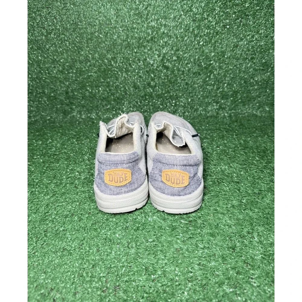 Hey Dude Wally Youth Kids Size 2 Steel Grey Slip On Shoes Comfort Walking Loafer
